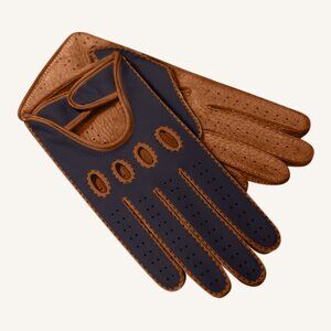 M.A.M.A. Women's Hand Gloves For Driving - Blue, Brown